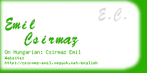 emil csirmaz business card